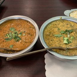 Scallop Pasanda (left) Chicken Malai Methi (right) Scallop Pasanda (left) Chicken Malai Methi (right)
