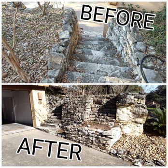 Green is Good - the before and after of a stone wall - Landscaping Near Me Green is Good - the before and after of a stone wall - Landscaping Near Me