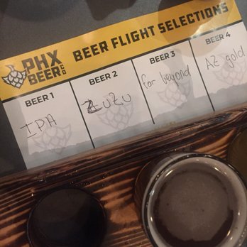 PHX Beer - Flight of 4 beers for $8 - American Near Me - Scottsdale, Arizona PHX Beer - Flight of 4 beers for $8 - American Near Me - Scottsdale, Arizona