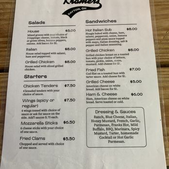 Kramers Tavern - Menu - Sports Bars Near Me - Dayton, Ohio Kramers Tavern - Menu - Sports Bars Near Me - Dayton, Ohio
