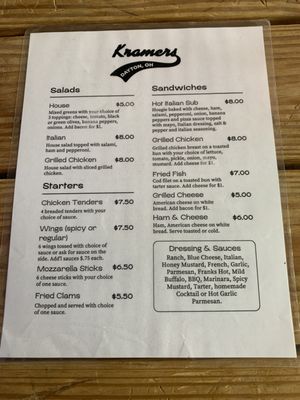 Menu photo 2 Kramers Tavern Dayton, OH Menu photo 2 Kramers Tavern Dayton, OH
