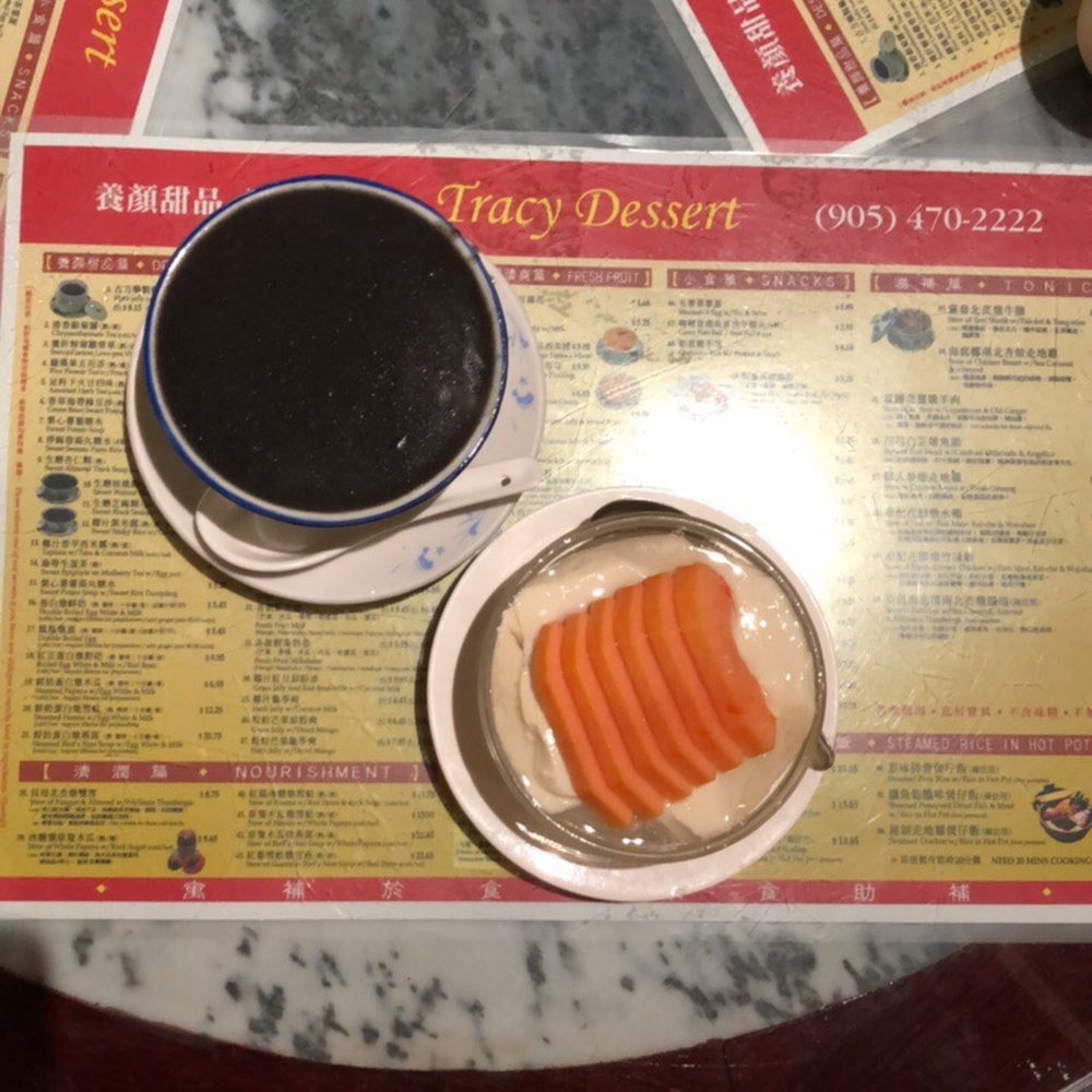 Tracy Dessert - Tofu Flower with Papaya and Black Sesame - Desserts Near Me - Markham, Ontario Tracy Dessert - Tofu Flower with Papaya and Black Sesame - Desserts Near Me - Markham, Ontario