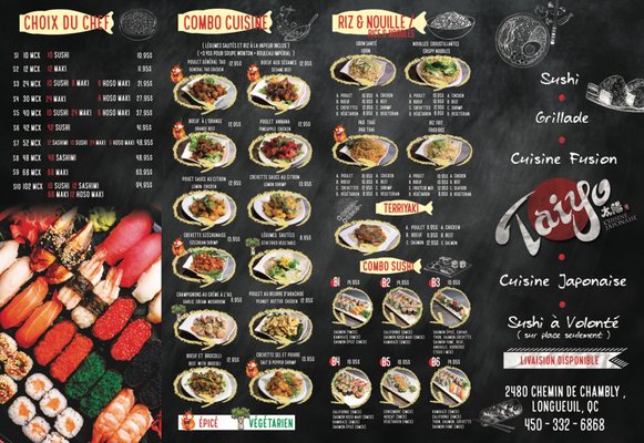 Menu photo 1 Taiyo Longueuil, QC Menu photo 1 Taiyo Longueuil, QC