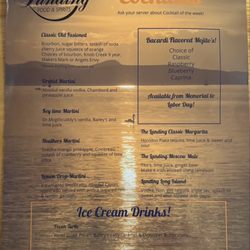 The Landing Food & Spirits - Drink menu