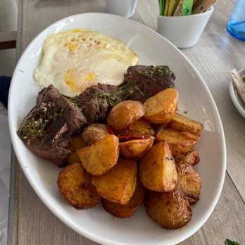 Oceanic - Churrasco and eggs with potatoes - Seafood Near Me - Pompano Beach, Florida Oceanic - Churrasco and eggs with potatoes - Seafood Near Me - Pompano Beach, Florida