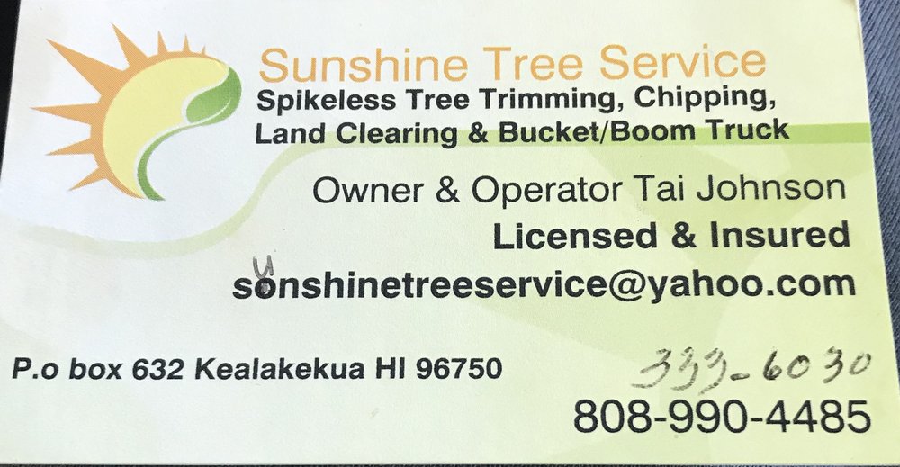 SUNSHINE TREE SERVICE Updated June 2024 12 Photos Kealakekua