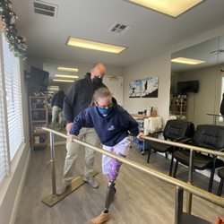Thrive Prosthetics - Me very awkwardly trying to turn around. That's going to take some getting used to for sure!!!!
