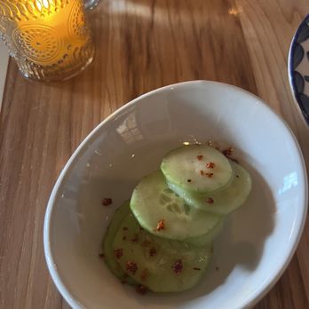 Rio Salado - Complimentary pickled cucumbers - Mexican Near Me - Mystic, Connecticut Rio Salado - Complimentary pickled cucumbers - Mexican Near Me - Mystic, Connecticut