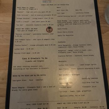 SoCal Vibes - Drink Menu - New American Near Me - Los Angeles, California SoCal Vibes - Drink Menu - New American Near Me - Los Angeles, California