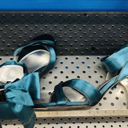 Goodwill of Central Arizona - More SJP shoes! Ribbons, bows, emerald green, silver heels. Too small :,/