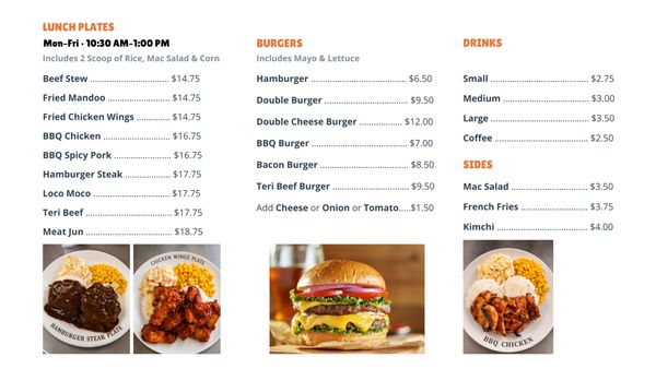 Menu photo 4 Jets Local Fast Food Honolulu, HI