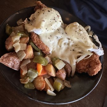 Milestone - Fried Chicken Eggs Benedict - American Near Me - El Dorado Hills, California Milestone - Fried Chicken Eggs Benedict - American Near Me - El Dorado Hills, California