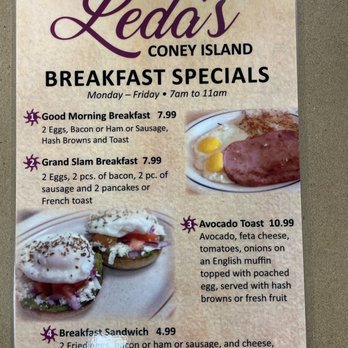 Leda's Coney Island - Specials menu - Breakfast & Brunch Near Me - Livonia, Michigan