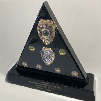 Crystal-Like Plastics - Any size triangle shape embedment on a base - Trophy Shops Near Me - Chatsworth, California