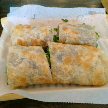 Noodle St - The beef roll pancakes. Didn't take a picture of the insides, but mostly consists of greens. Good size overall - Noodles Near Me - Fullerton, California Noodle St - The beef roll pancakes. Didn't take a picture of the insides, but mostly consists of greens. Good size overall - Noodles Near Me - Fullerton, California