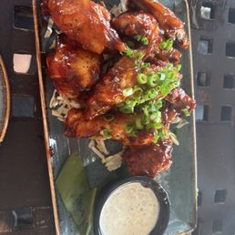Before barbecue chicken wings