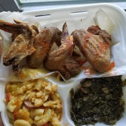 Tara's Kitchen - Wing place comes with cornbread, two sides for $10