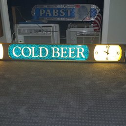 1960's beer sign with lanshire XL7 clock 1960's beer sign with lanshire XL7 clock
