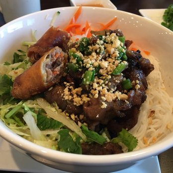 Pho Today - B3- Grilled Pork and spring roll on rice vermicelli- Very flavorful pork, crispy spring rolls, and fresh veggies... Great dish! - Vietnamese Near Me - South Plainfield, New Jersey