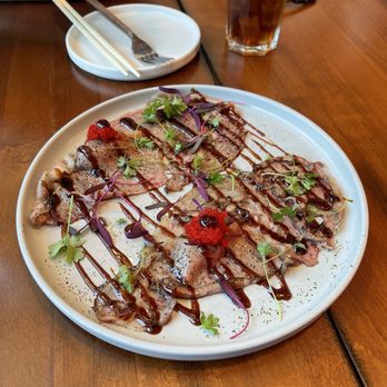 Krok - Wagyu blanket w/ sticky rice, tobiko, teriyaki sauce - Thai Near Me - Las Vegas, Nevada Krok - Wagyu blanket w/ sticky rice, tobiko, teriyaki sauce - Thai Near Me - Las Vegas, Nevada