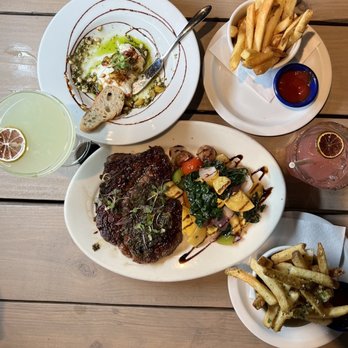 Wilder - Burrata Bruschetta, Steak and Chimichurri, French Fries - New American Near Me - San Francisco, California Wilder - Burrata Bruschetta, Steak and Chimichurri, French Fries - New American Near Me - San Francisco, California