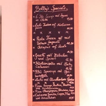 Bobby's - Special daily menu as of October 2015 - Pizza Near Me - Munich, BY