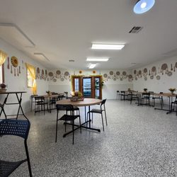 Inside restaurant and outside deck to eat!