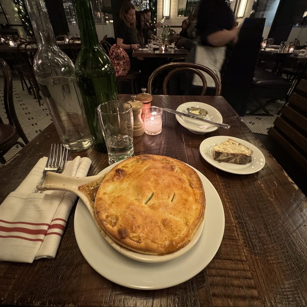 The Smith - Chicken Pot Pie, regular and sparkling water, complementary artisan bread and butter. - New American Near Me - Washington, DC, District of Columbia