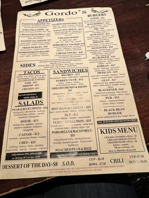 Menu photo 4 Gordo's Pub & Grill Norwood, OH