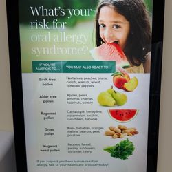 This is info about Oral Allergy Syndrome. Photo taken May 22, 2026.