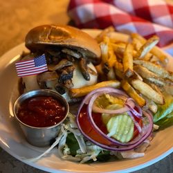 Ted's Montana Grill - Swiss mushroom bison burger