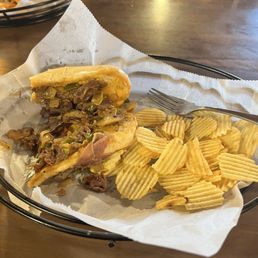 Philly cheese steak sandwich