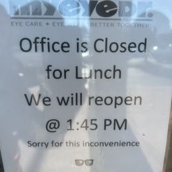 MyEyeDr - Closed for lunch