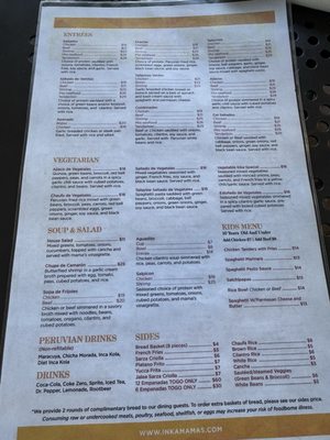 Menu photo 2 Inka Mama's Foothill Ranch, CA