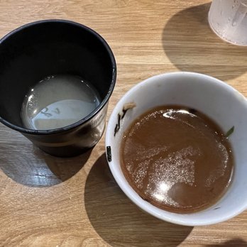 Meiji Seimen - Soba Yu (rinsed Soba water) on left, added to left over Soba dipping sauce. Sip up to end the meal. Savory! - Noodles Near Me - Costa Mesa, California Meiji Seimen - Soba Yu (rinsed Soba water) on left, added to left over Soba dipping sauce. Sip up to end the meal. Savory! - Noodles Near Me - Costa Mesa, California