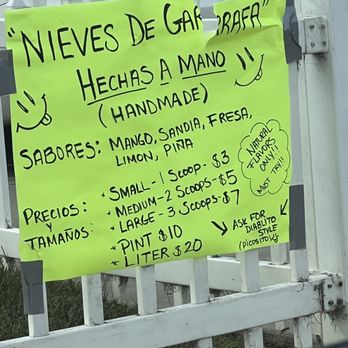 Nieves De Garrafa SD - a sign on a fence - Ice Cream & Frozen Yogurt Near Me - Chula Vista, California Nieves De Garrafa SD - a sign on a fence - Ice Cream & Frozen Yogurt Near Me - Chula Vista, California