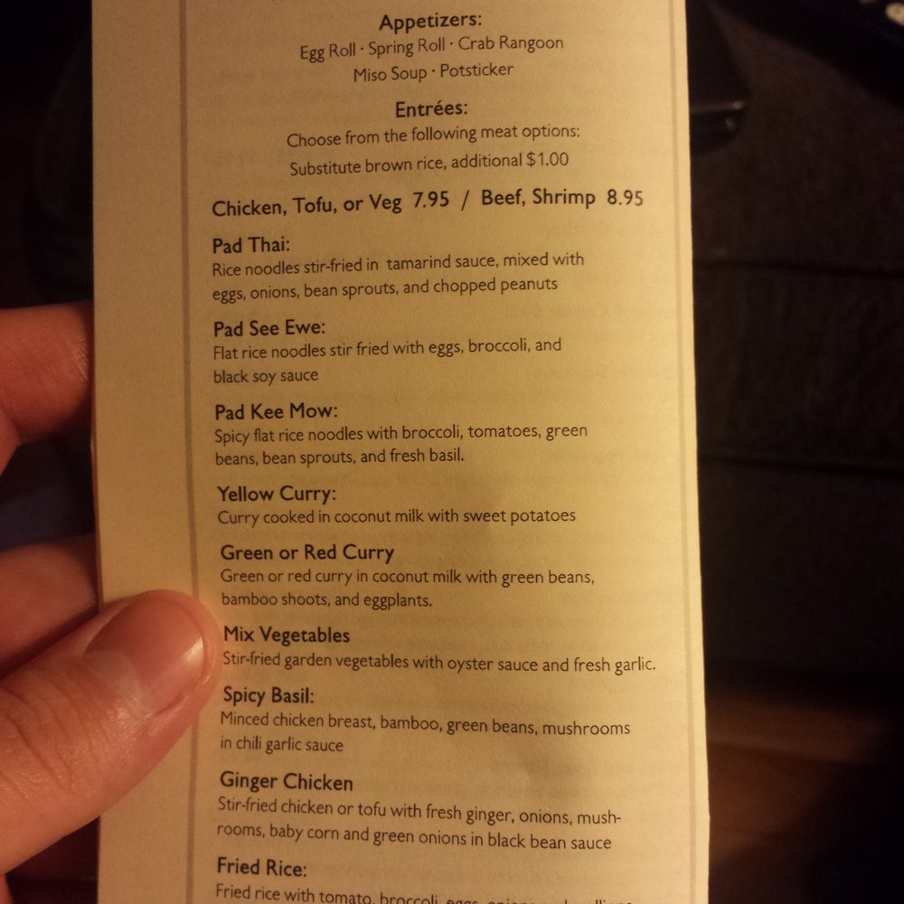 Lunch menu