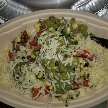 Chipotle Mexican Grill - Carne Asada bowl (basic): rice, tomato salsa, corn, guac, and chz - Mexican Near Me - Harahan, Louisiana