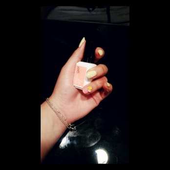 BB Nail Spa - Electric lime yellow with sparkle lining  and pink orange to give point with fruits to add a twist for summer~perfect for summer - Nail Salons Near Me - Naperville, Illinois