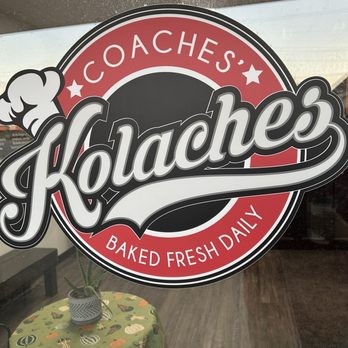 Coaches Kolaches - Logo on front window - Bakeries Near Me - Urbandale, Iowa Coaches Kolaches - Logo on front window - Bakeries Near Me - Urbandale, Iowa