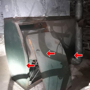 Priority Inspections - Abandoned furnace still connected should be removed - Home Inspectors Near Me