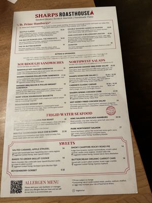 Menu photo 1 Sharps Roasthouse SeaTac, WA Menu photo 1 Sharps Roasthouse SeaTac, WA