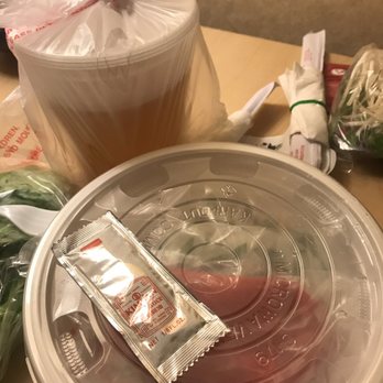 Pho Gia Long - Rare Steak and Brisket Noodle Soup. It came SO hot and with all the fixings. - Vietnamese Near Me - Orange, California Pho Gia Long - Rare Steak and Brisket Noodle Soup. It came SO hot and with all the fixings. - Vietnamese Near Me - Orange, California
