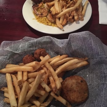 Beamie's at the River - Crab cake basket and pick two basket, so gooood - American Near Me - Augusta, Georgia