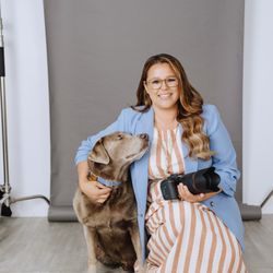 The Salty Dog Studio - Katelin and her oldest dog Captain! Her muse for her photography!