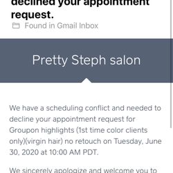 Appointment declined 3 days after scheduling