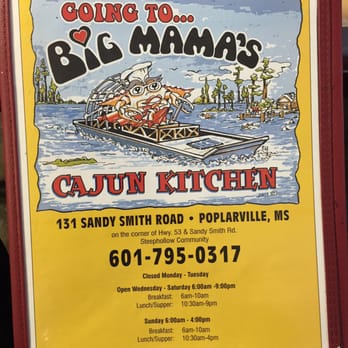Big Mama's Cajun Kitchen - a sign for the restaurant - Southern Near Me - Poplarville, Mississippi Big Mama's Cajun Kitchen - a sign for the restaurant - Southern Near Me - Poplarville, Mississippi
