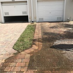 Manatee Paver Sealing - Cleaning in process