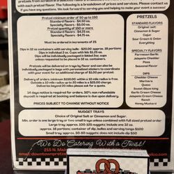 The Downtown Pretzel - Menu