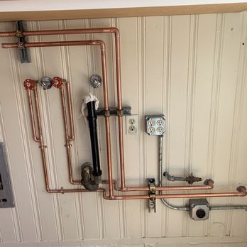 Whitmore Plumbing - The steampunk look!! Top lines ready for supply to future bathroom remodel. - Plumbing Near Me